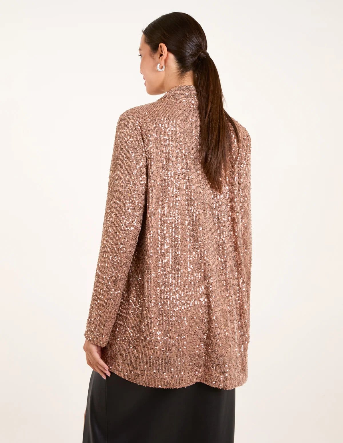 Blue Vanilla Sequin Waterfall Cardigan - 4