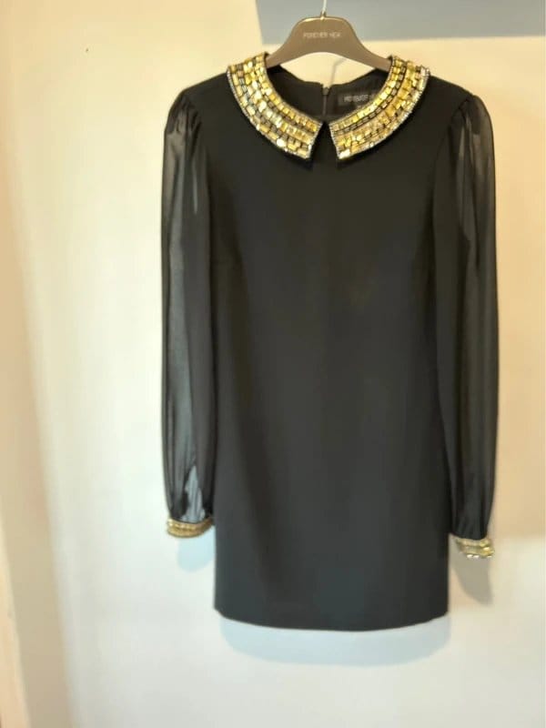 Forever New Brand New Forever New Black Embellished Dress - 1