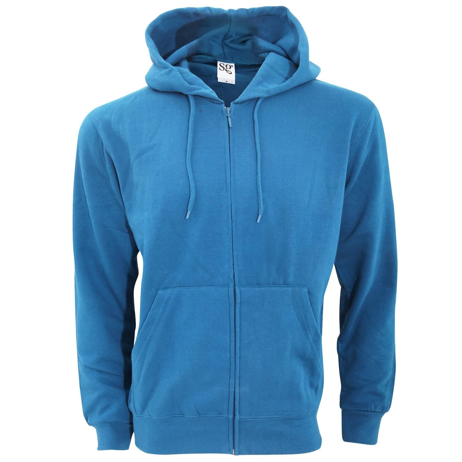 SG SG Men's Plain Full Zip Hooded Sweatshirt in Royal