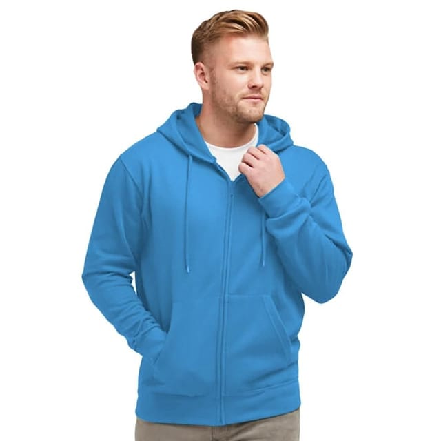 SG SG Men's Plain Full Zip Hooded Sweatshirt in Royal - 2