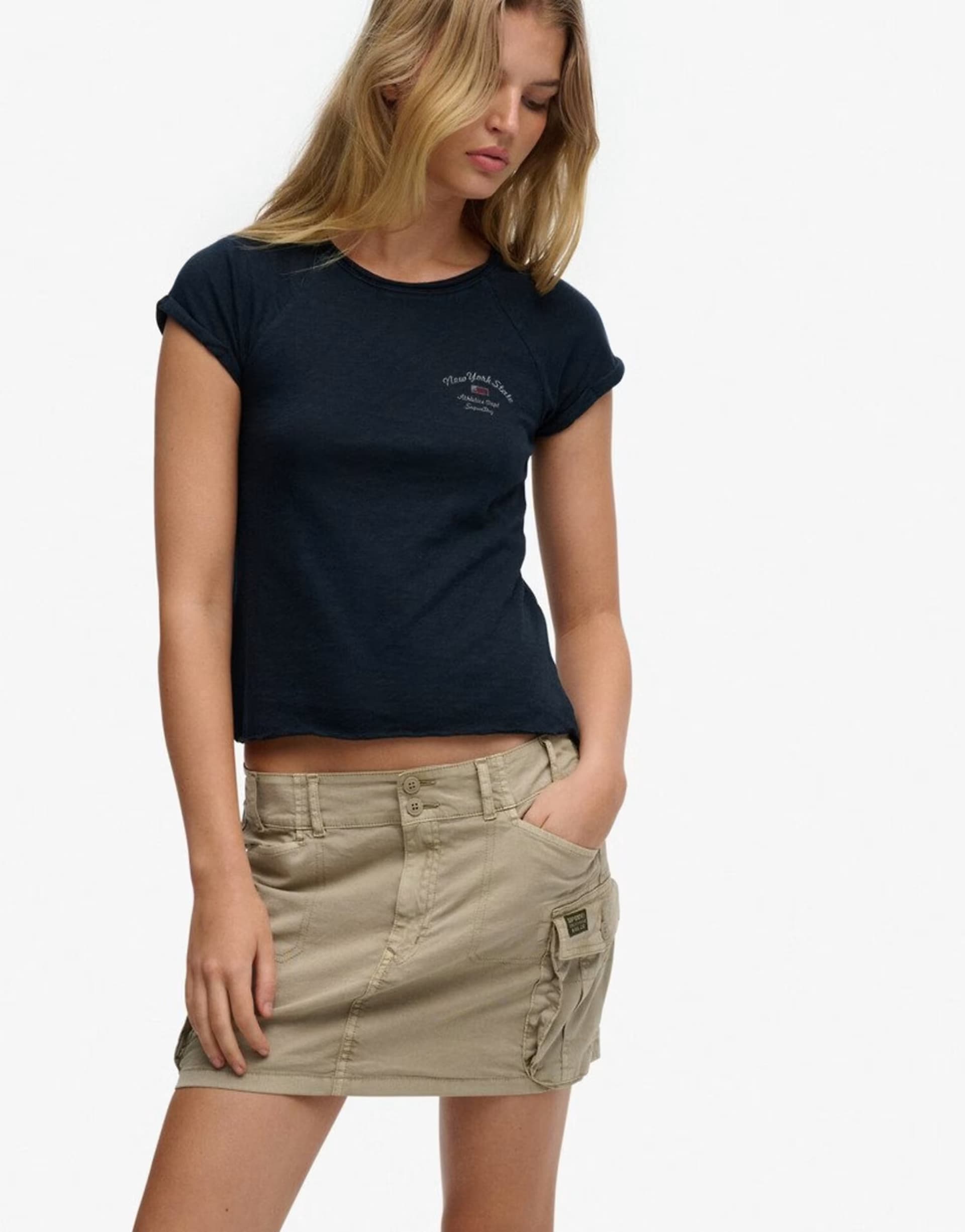 ASOS Superdry Cargo mini skirt in cobblestone grey