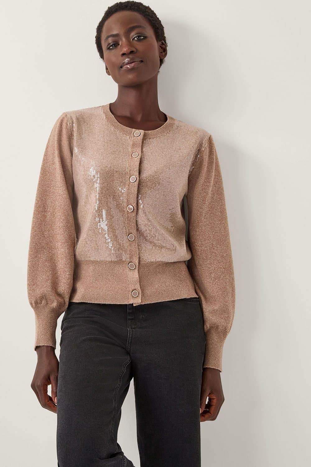 Monsoon Monsoon Women's Simmi Sequin Cardigan Natural