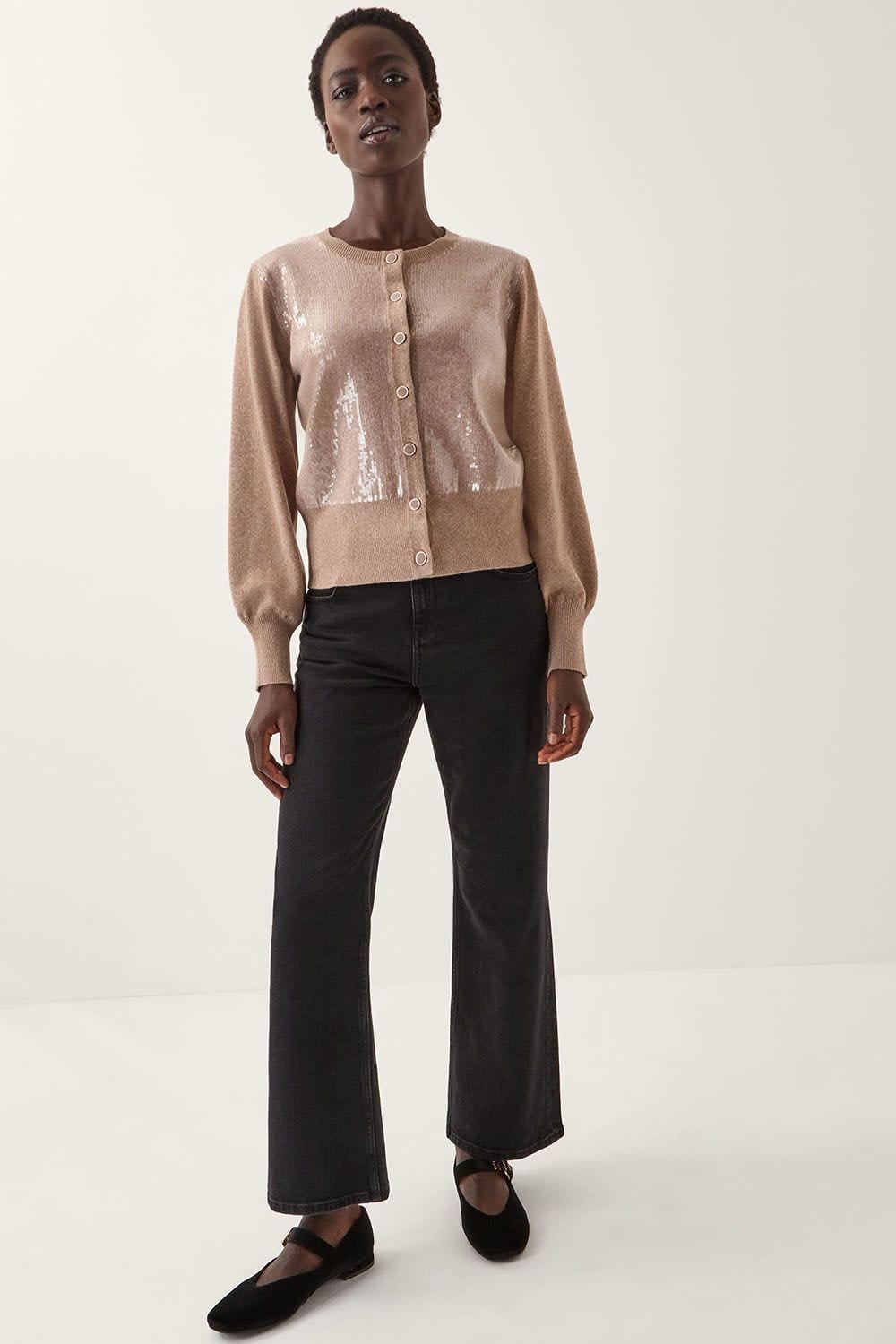 Monsoon Monsoon Women's Simmi Sequin Cardigan Natural - 4