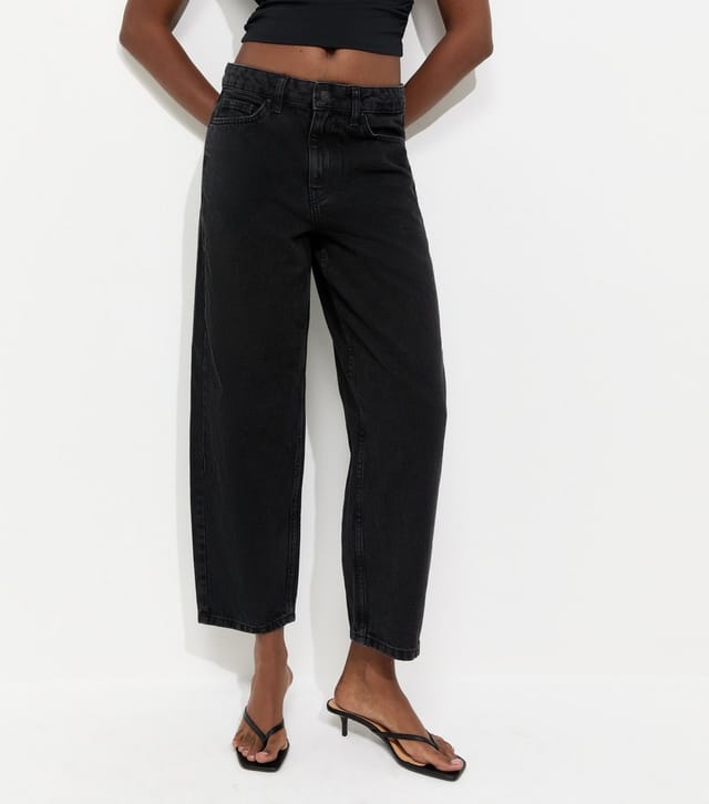 New Look Women's Black Denim Tapered Ankle Grazer Barrel Jeans New Look - 2