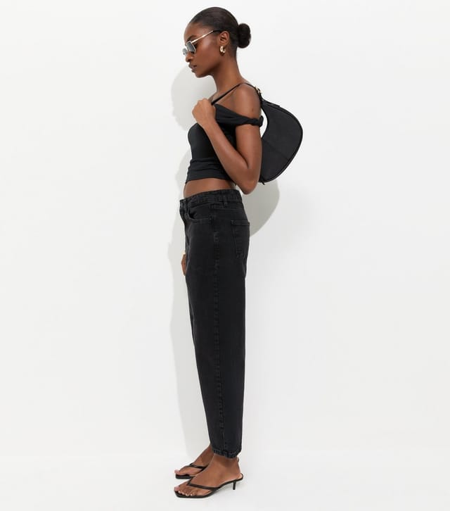 New Look Women's Black Denim Tapered Ankle Grazer Barrel Jeans New Look - 3