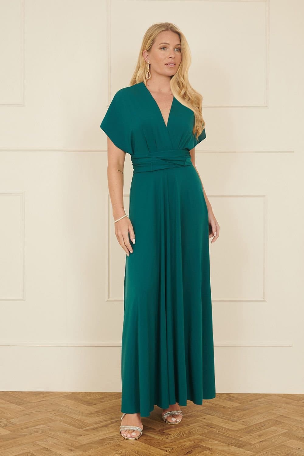 Yumi Yumi Women's Green Jersey Stretch Multiway Midi Dress