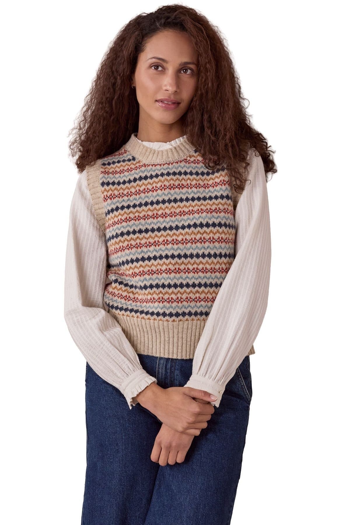 Celtic & Co Celtic & Co Women's Fair Isle Tank Top in Beige