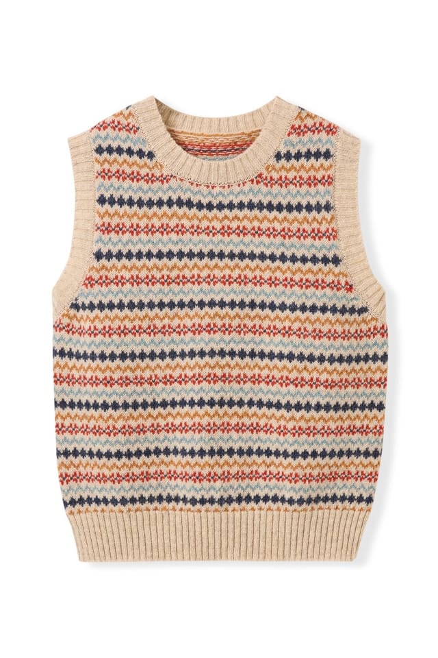 Celtic & Co Celtic & Co Women's Fair Isle Tank Top in Beige - 2