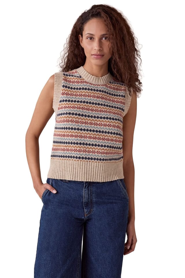 Celtic & Co Celtic & Co Women's Fair Isle Tank Top in Beige - 3