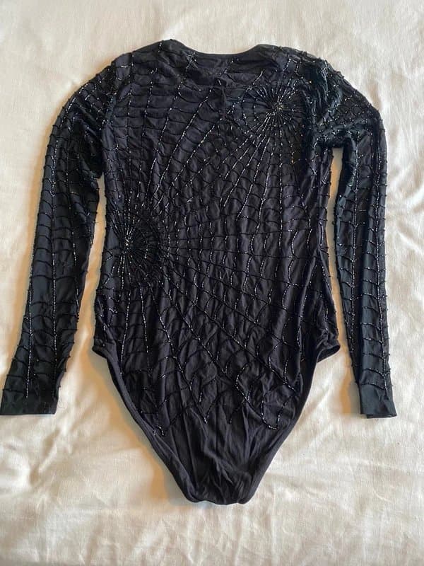 ASOS asos spiderweb cobweb beaded embellished bodysuit