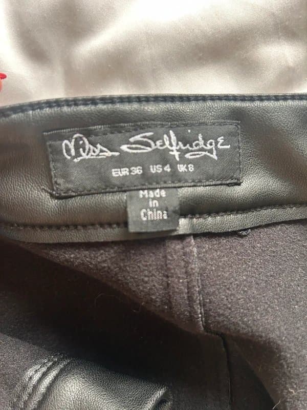 Miss Selfridge Faux leather trousers