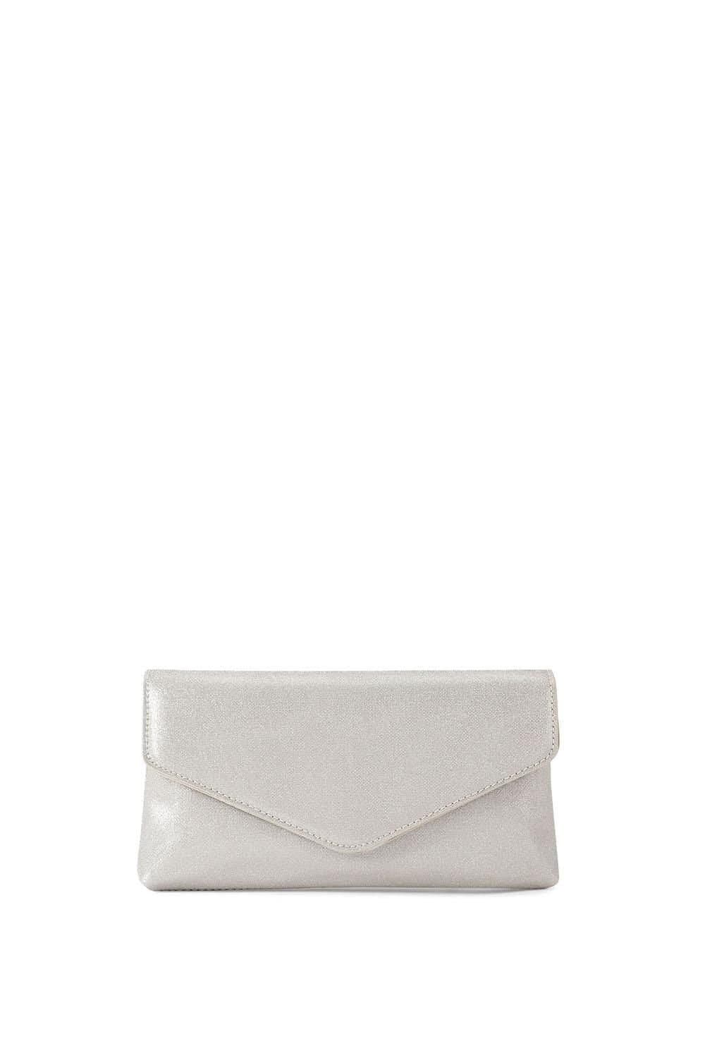 KG Kurt Geiger KG Kurt Geiger Silver Fabric Envelope Clutch Bag