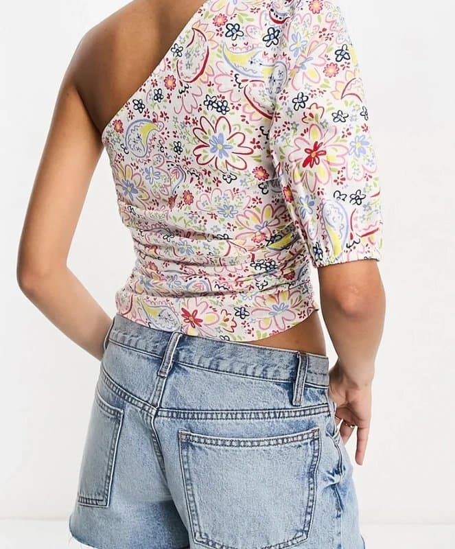 ASOS Design ASOS Multi one shoulder top size 16