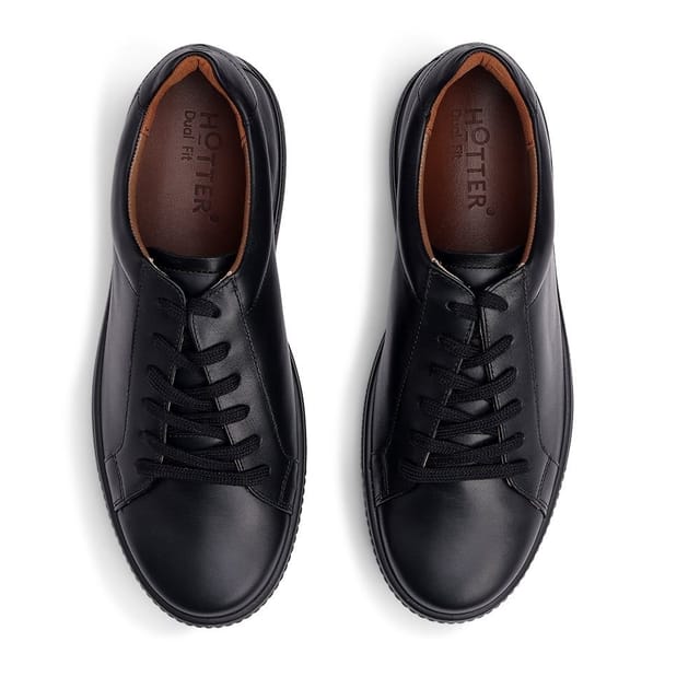 Hotter Hotter Men's 'Oliver' Smart Leather Trainers in Black - 3