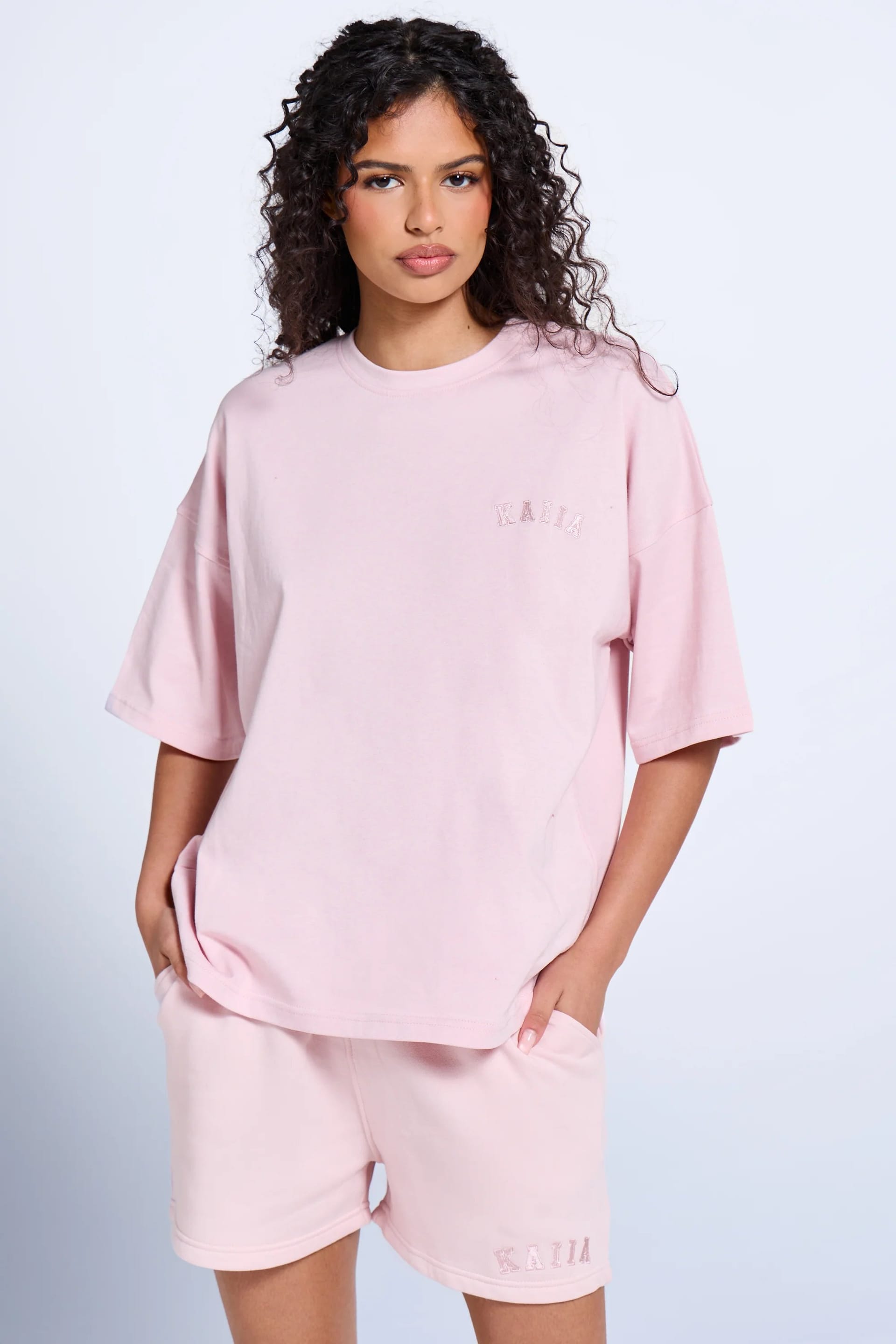 Kaiia Pink Chai Oversized Logo T-shirt