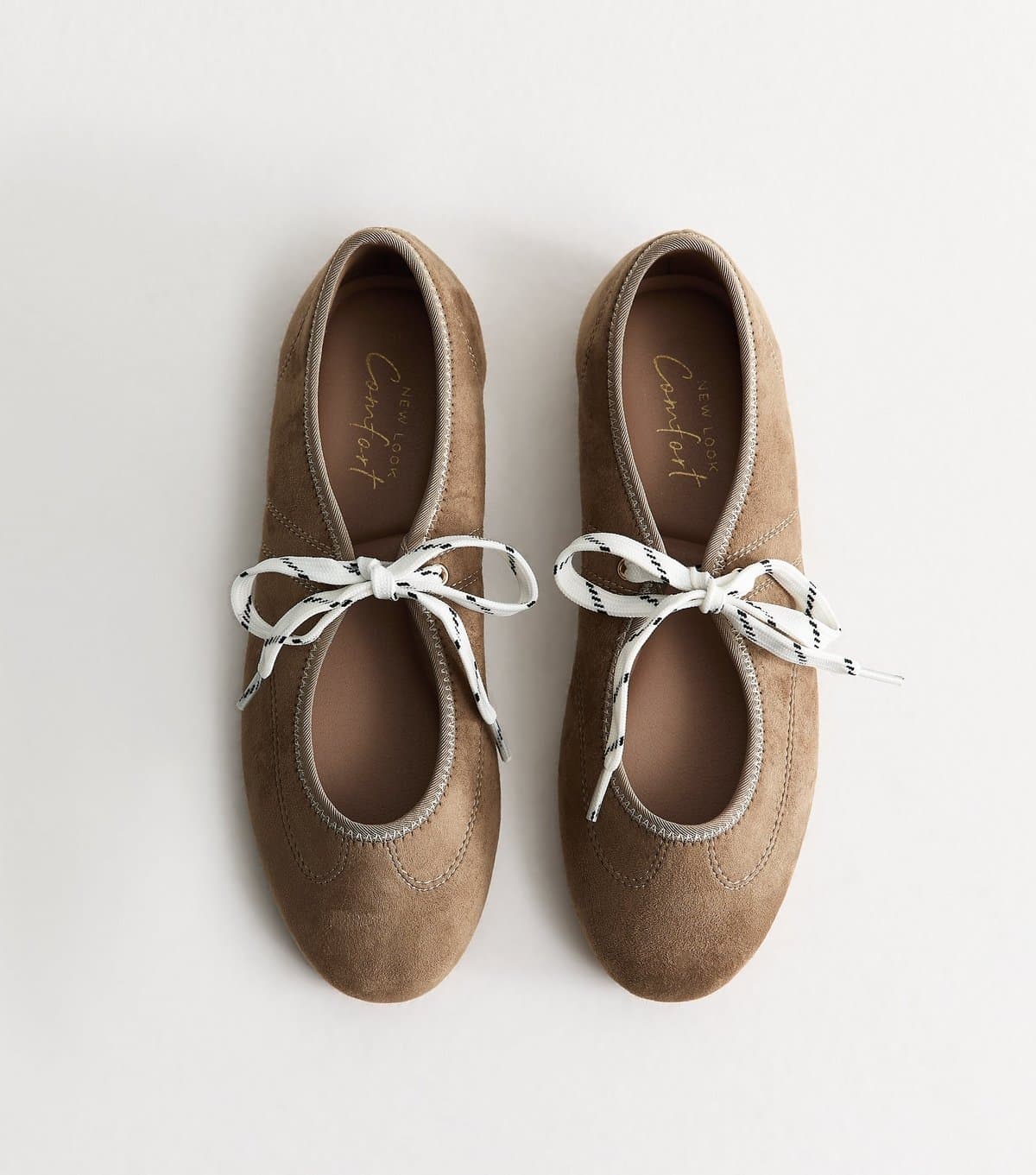 New Look Women's Camel Faux Suede Lace Up Mary Jane Pumps Vegan New Look