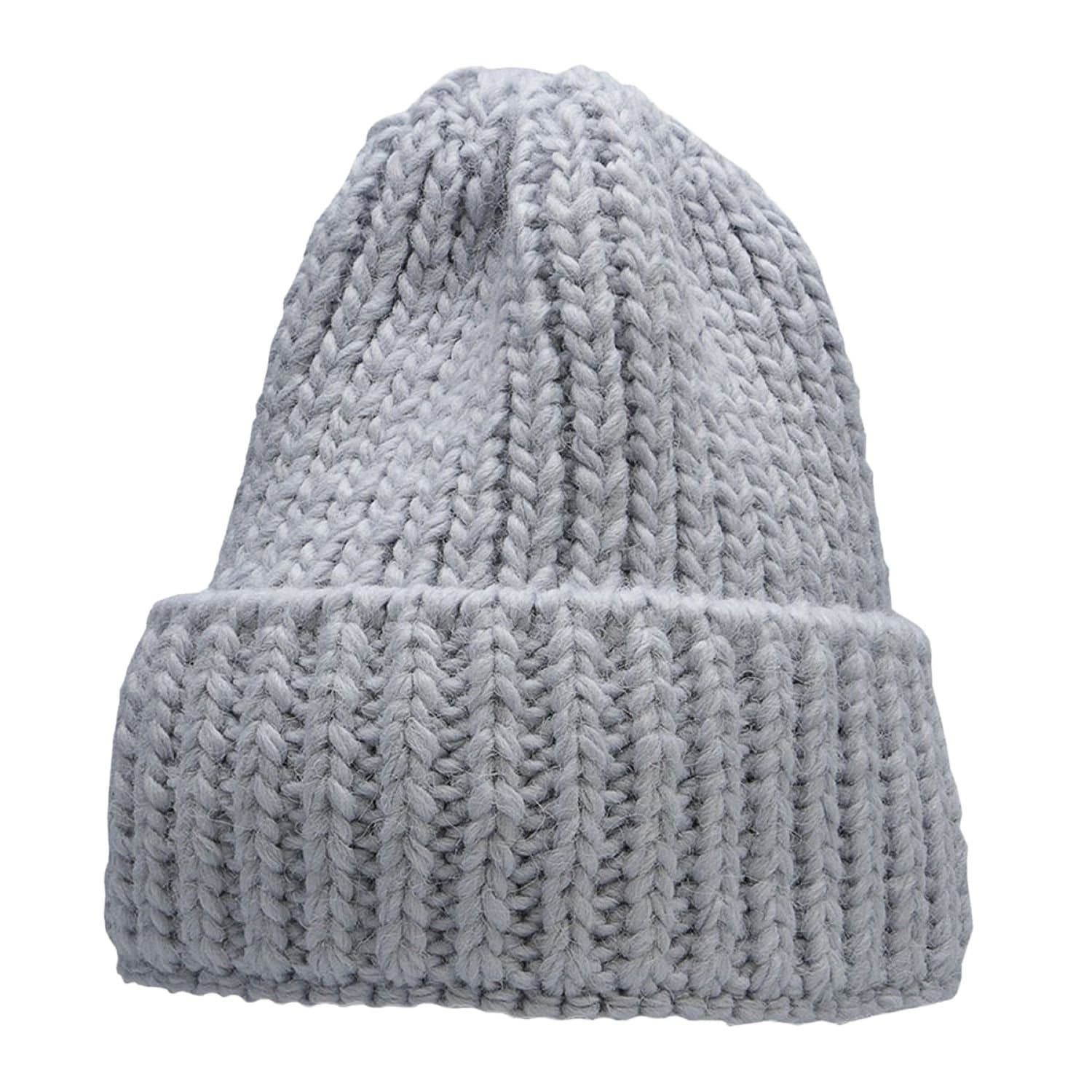 4F 4F Men's H4Z22 CAD017 Chunky Knit Beanie in Light Blue