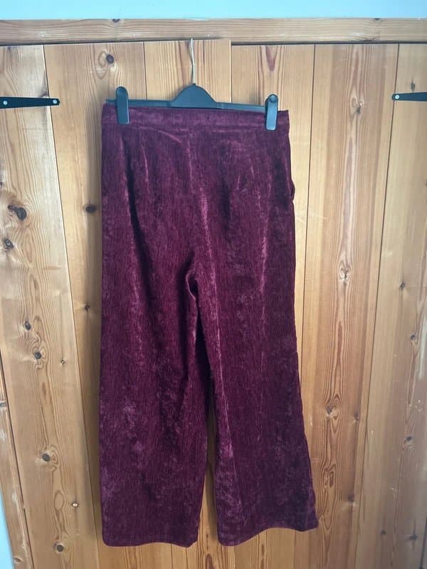 ASOS Design Rushed velvet wide leg trousers