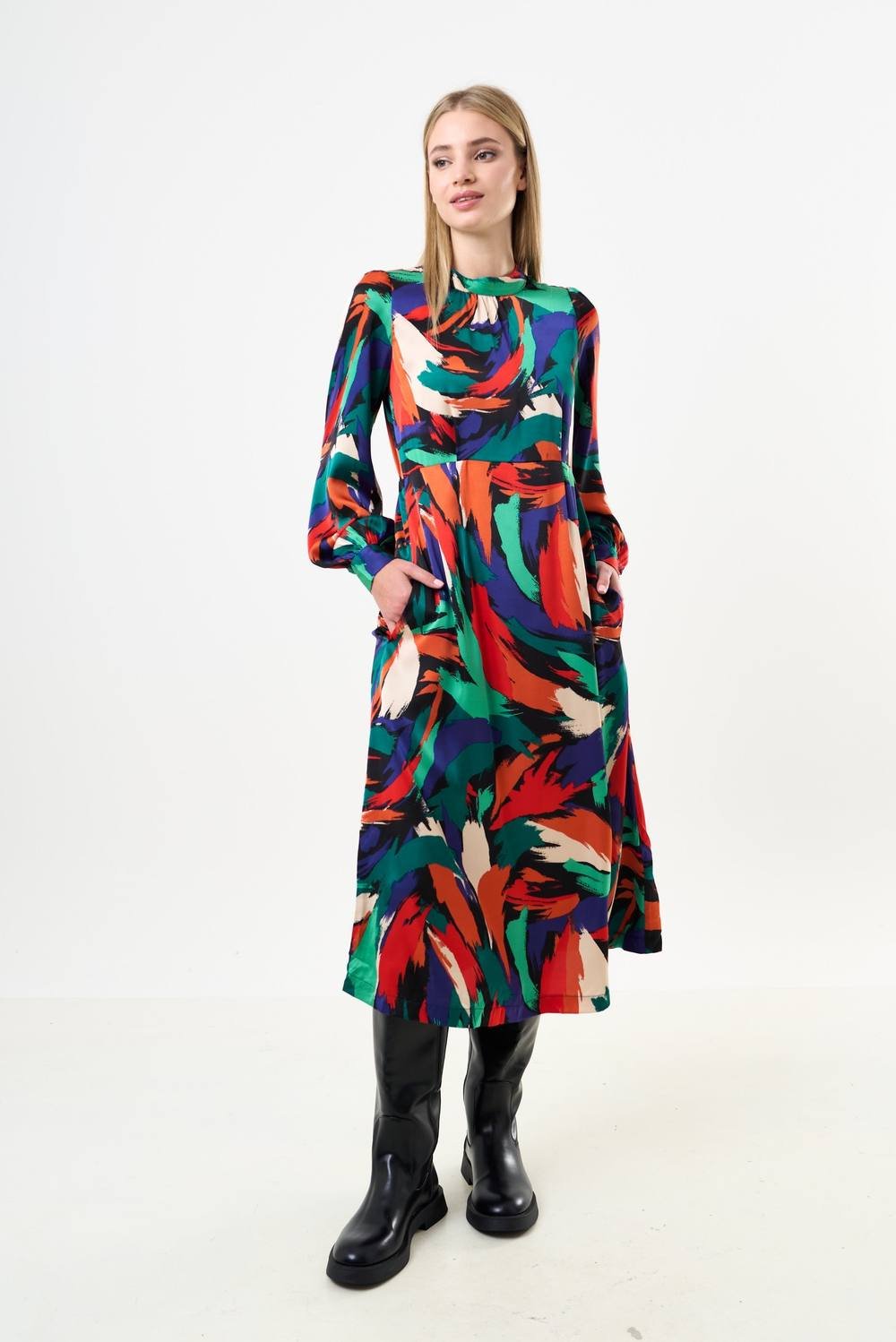 Louche Louche Women's Avion Hofmann Print Long Sleeve Midi Dress - 2