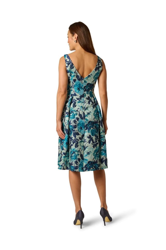 Adrianna Papell Adrianna Papell Women's Metallic Jacquard Midi Dress - 3