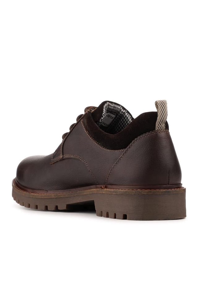Pavers Pavers Men's Chunky Leather Casual Lace Up Shoes in Brown - 2
