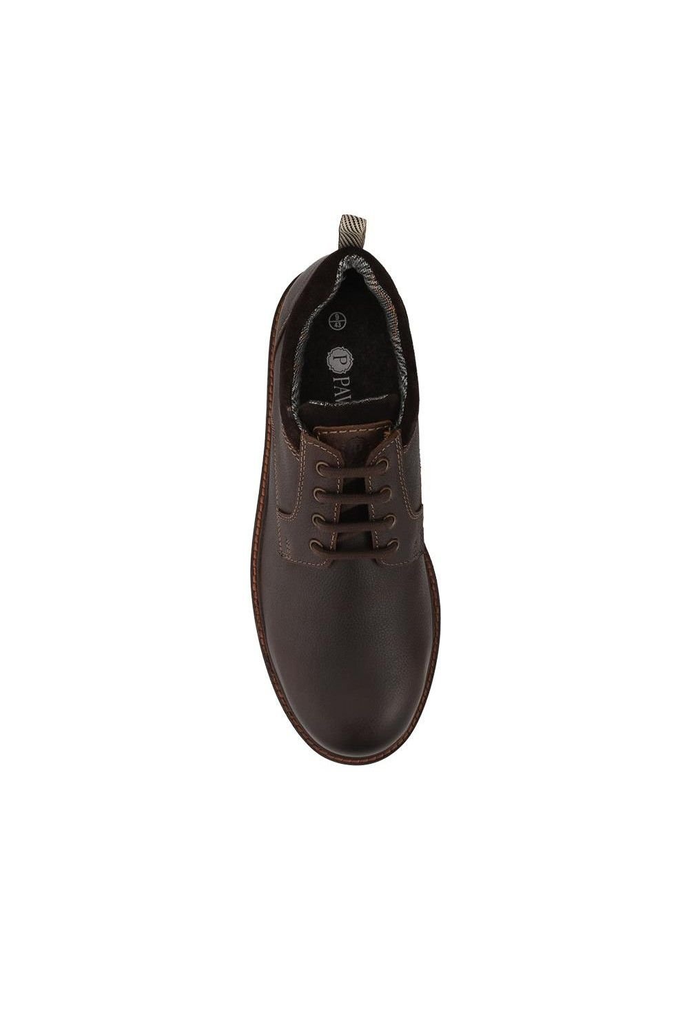 Pavers Pavers Men's Chunky Leather Casual Lace Up Shoes in Brown - 4