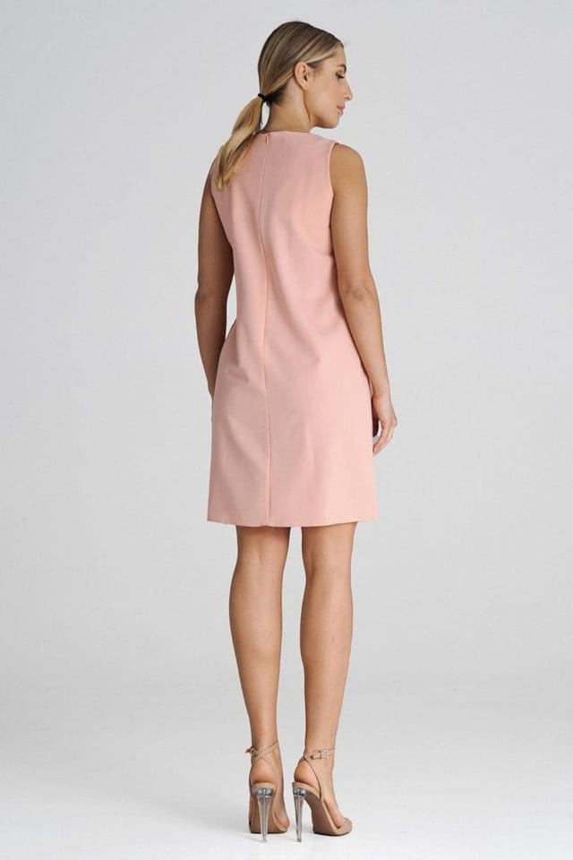 Love Lace Love Lace Women's Sleeveless Trapeze Dress with Front Ruffles in Pink - 3