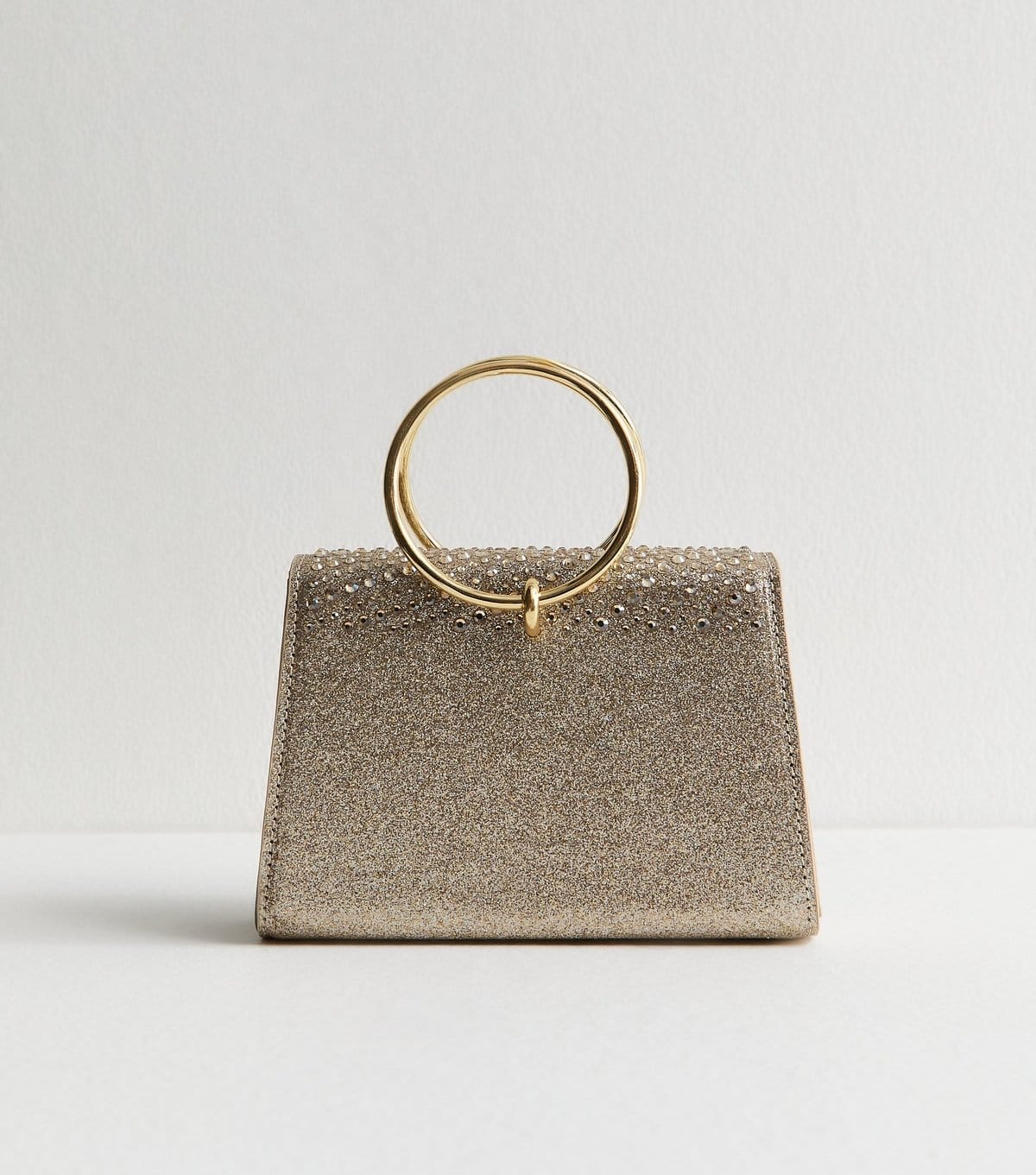 New Look Gold Diamanté Embellished Round Top Handle Bag New Look - 4