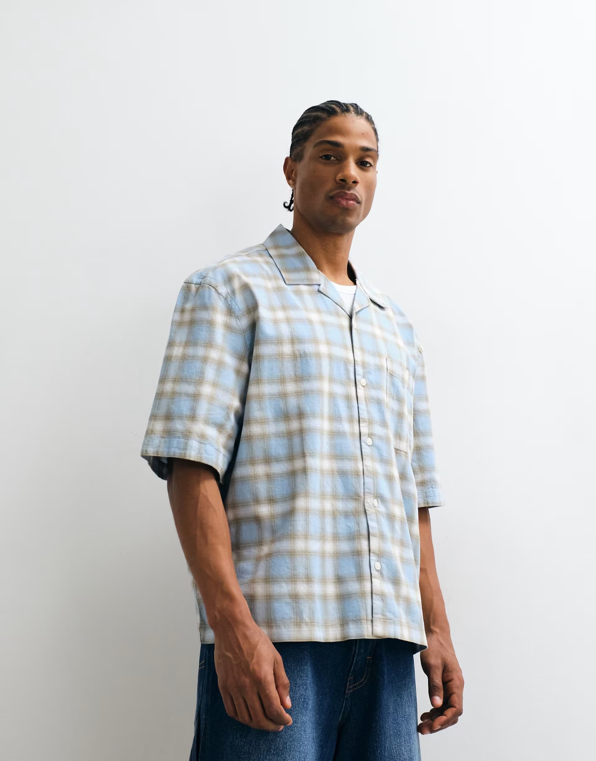 ASOS Weekday oversized shirt in blue check