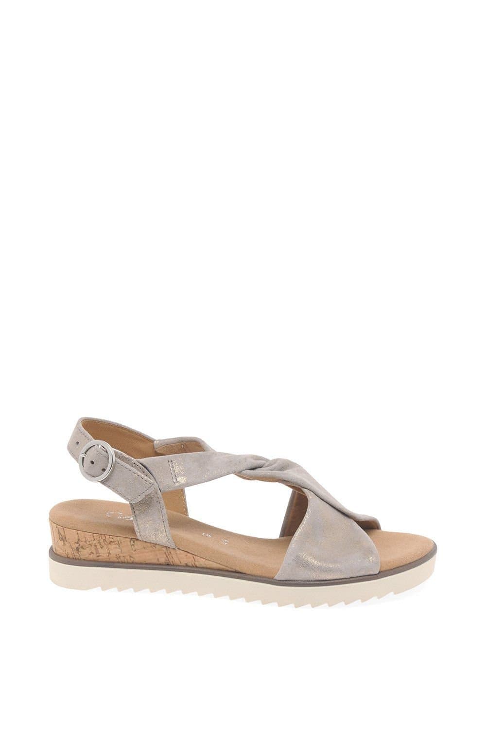 Gabor Gabor Women's 'Rich' Low Heeled Sandals in Metallic Gold