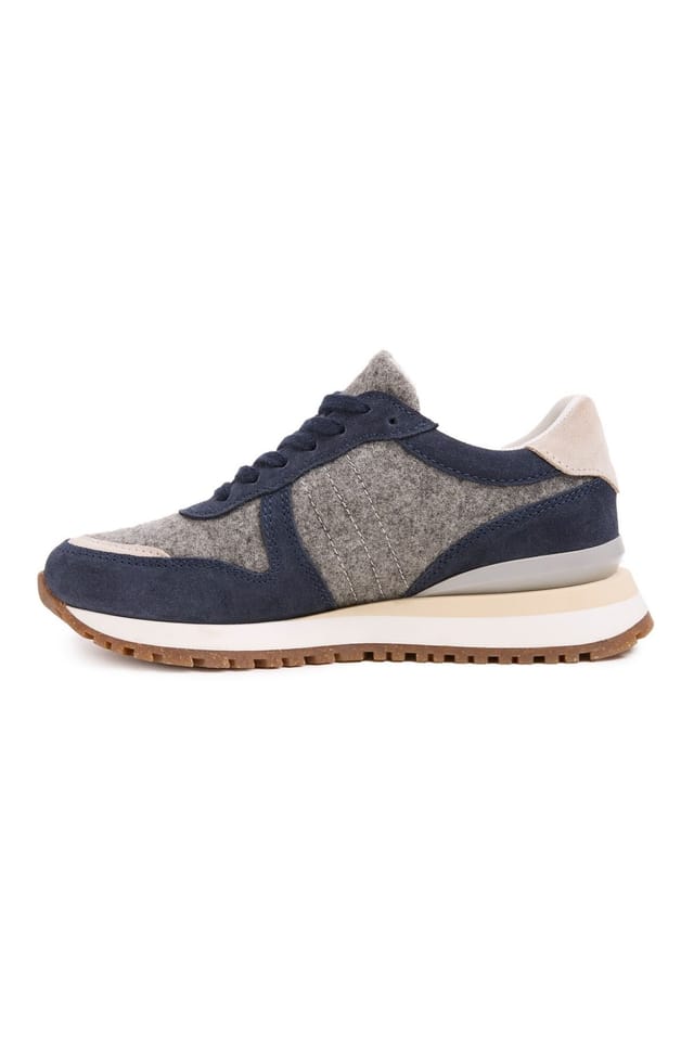 Celtic & Co Celtic & Co Women's Wool Panel Trainer in Mid Navy - 3