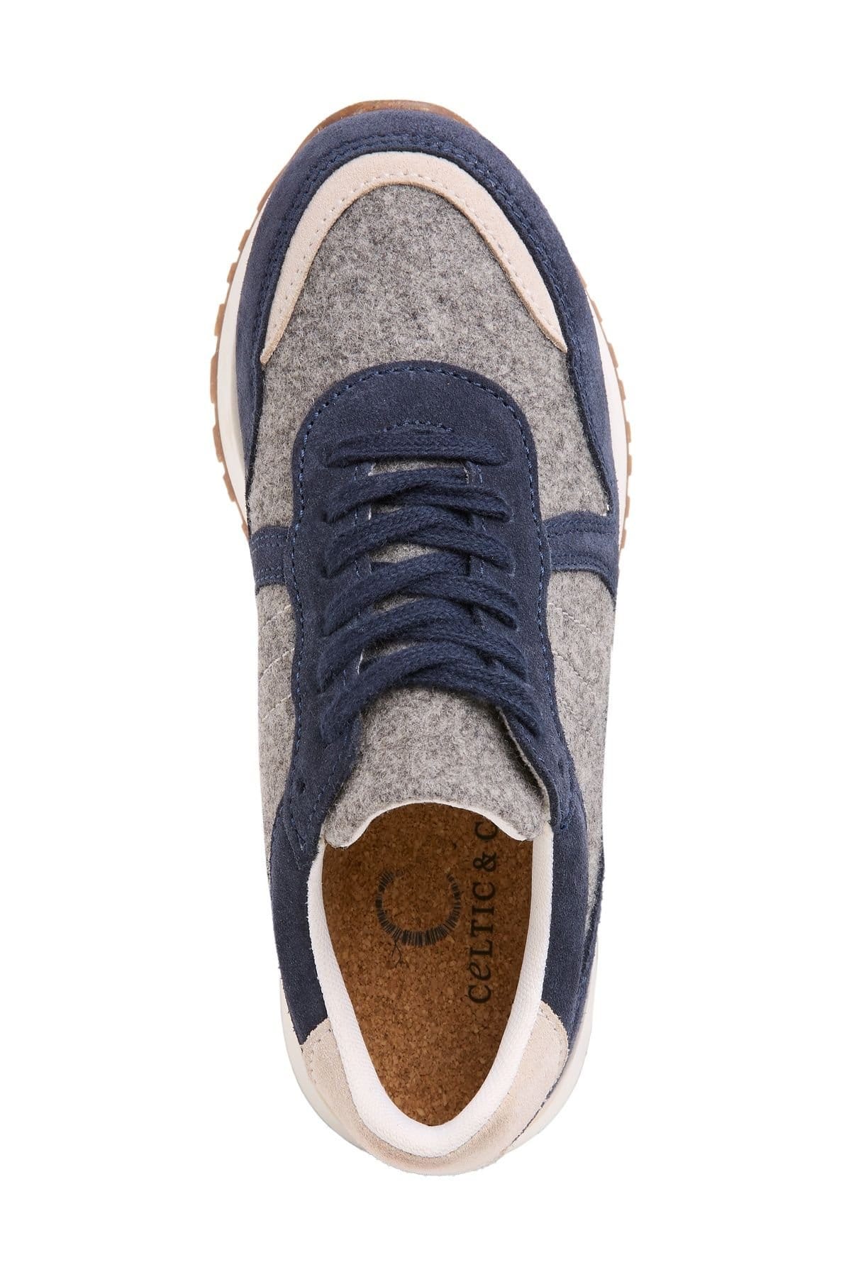Celtic & Co Celtic & Co Women's Wool Panel Trainer in Mid Navy - 4