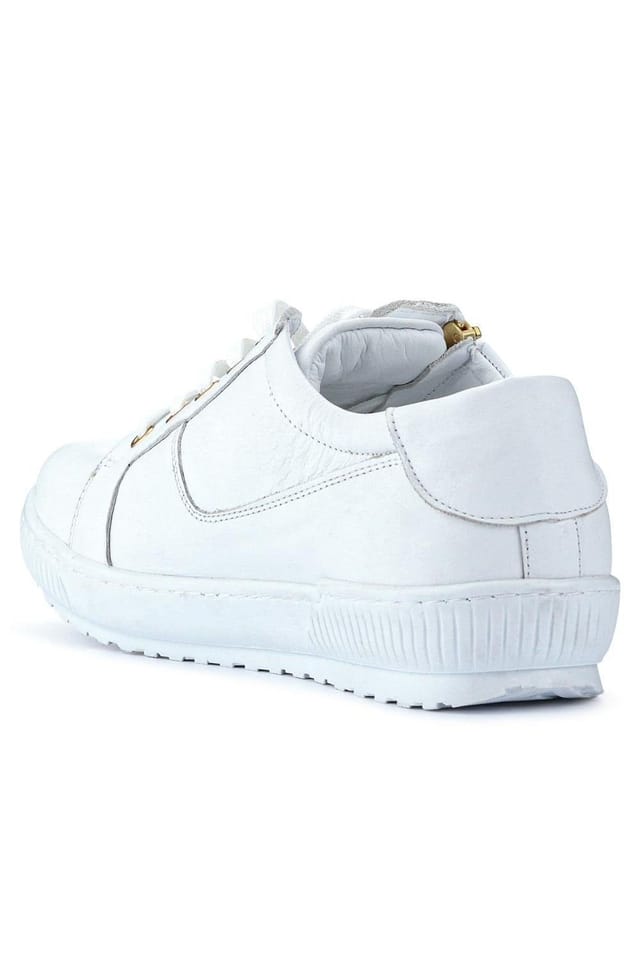 Jones Bootmaker Jones Bootmaker Women's Padova Wide-Fit Leather Trainers in White - 3