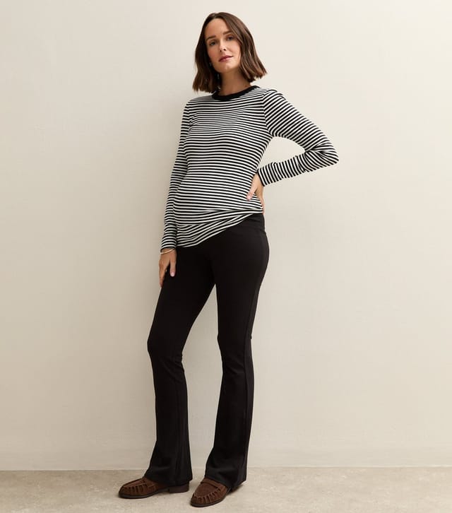 New Look Women's Maternity Black Jersey Kick Flare Leggings New Look - 2