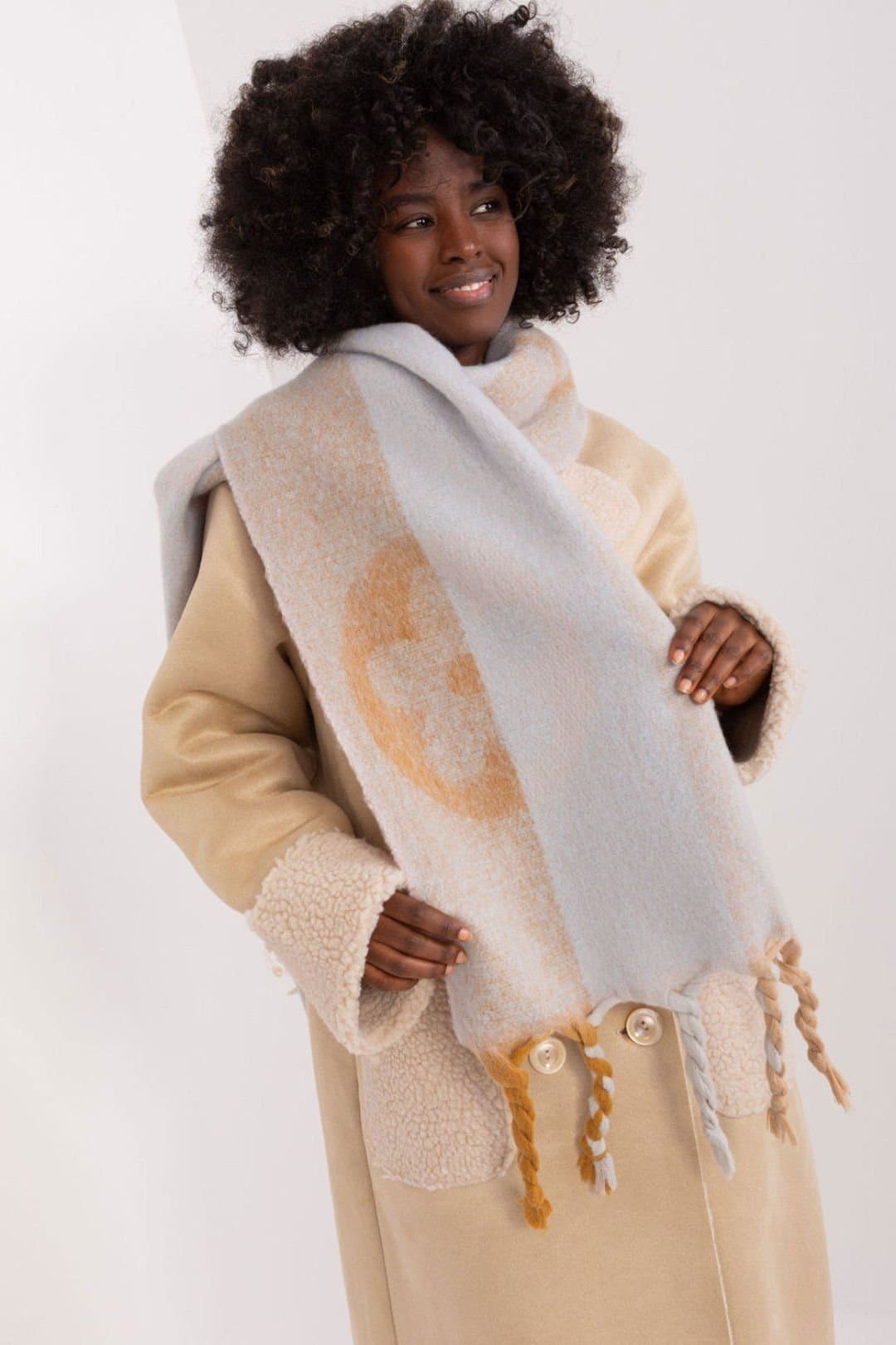 Love Lace Love Lace Women's Long Polyester Scarf with Decorative Stripes & Tassels in Pink