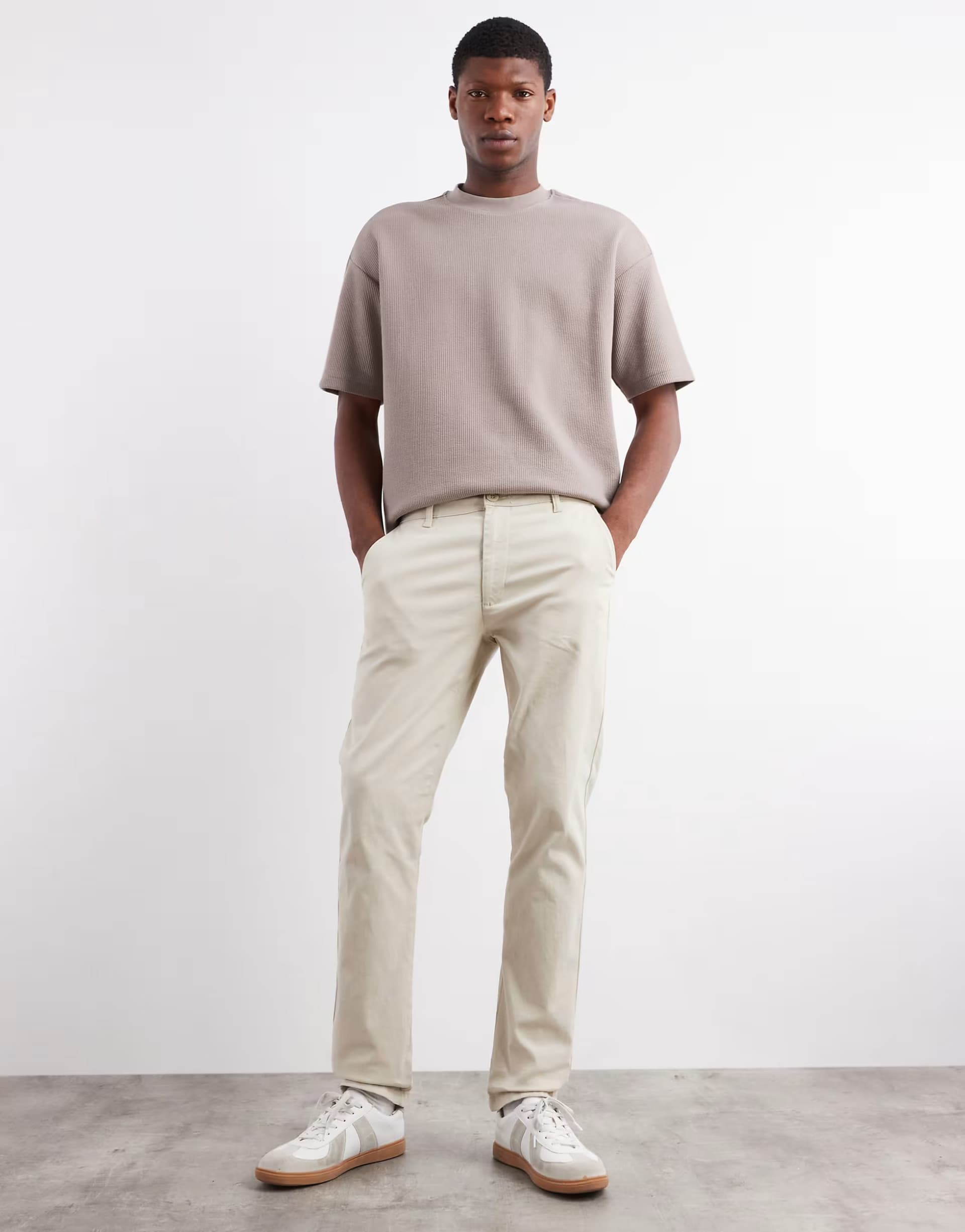 ASOS ASOS DESIGN slim chinos in stone