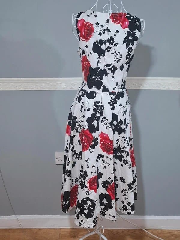 Yisijnet classical fashion Title: Yisijnet Rockabilly 1950s Style Floral Swing Dress Size L – Adjustable Fit