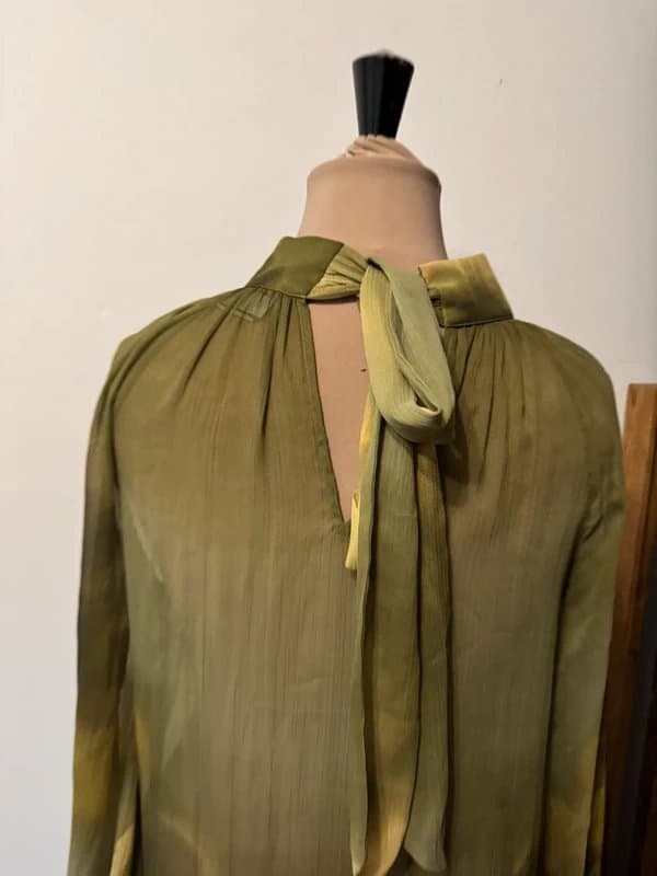 ASOS Design dark green maxi kaftan high neck dress back tie size 8