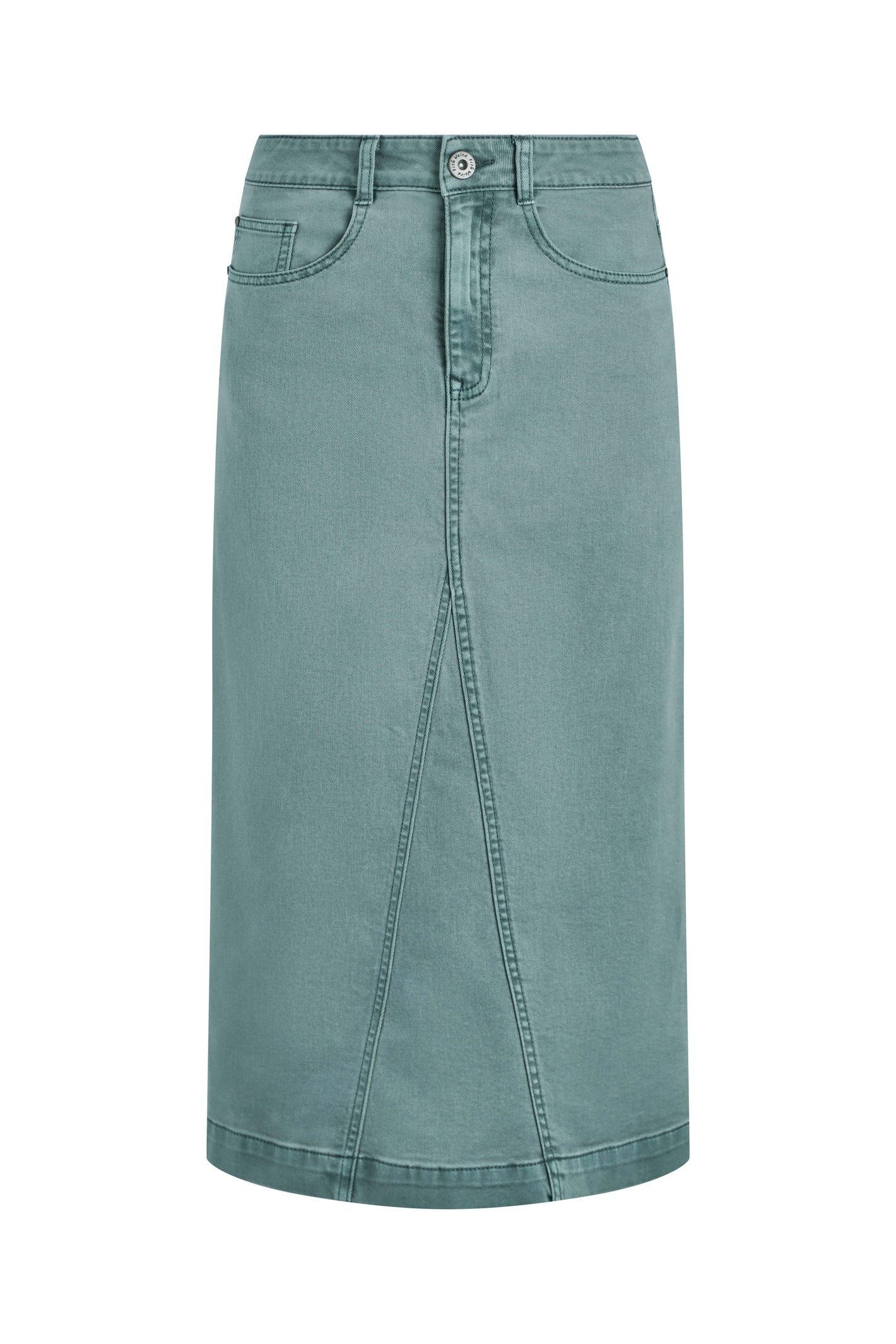 Weird Fish Weird Fish Women's Juda Longline Denim Skirt in Teal - 2