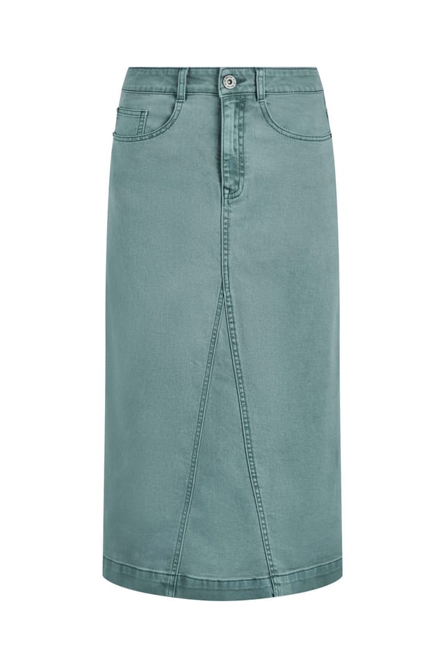 Weird Fish Weird Fish Women's Juda Longline Denim Skirt in Teal - 2