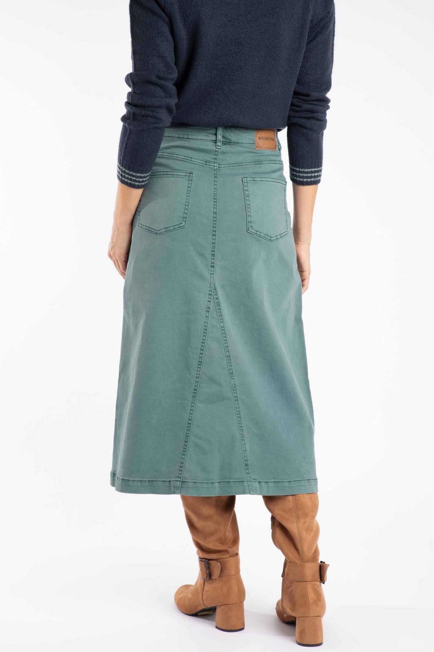 Weird Fish Weird Fish Women's Juda Longline Denim Skirt in Teal - 3