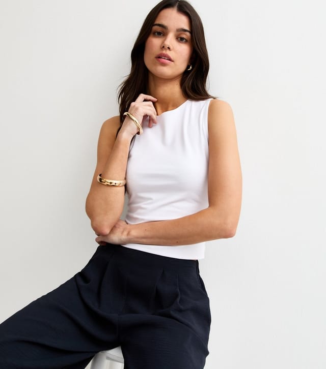 New Look Women's White Tank Top New Look - 2