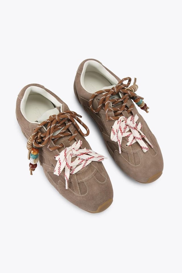 Steve Madden STEVE MADDEN Women's 'Aziel Taupe Charm' Suede Trainers - 2