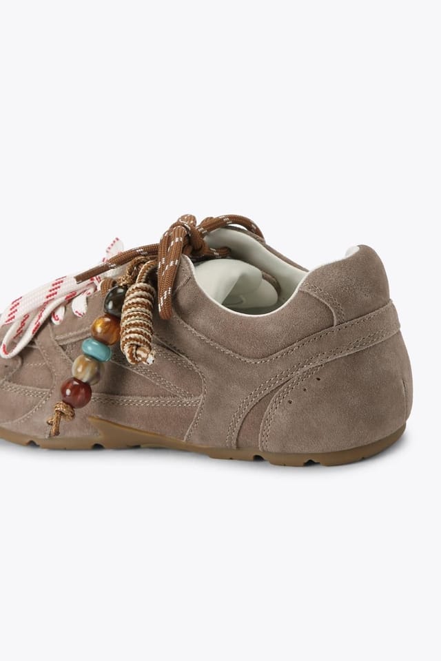 Steve Madden STEVE MADDEN Women's 'Aziel Taupe Charm' Suede Trainers - 3