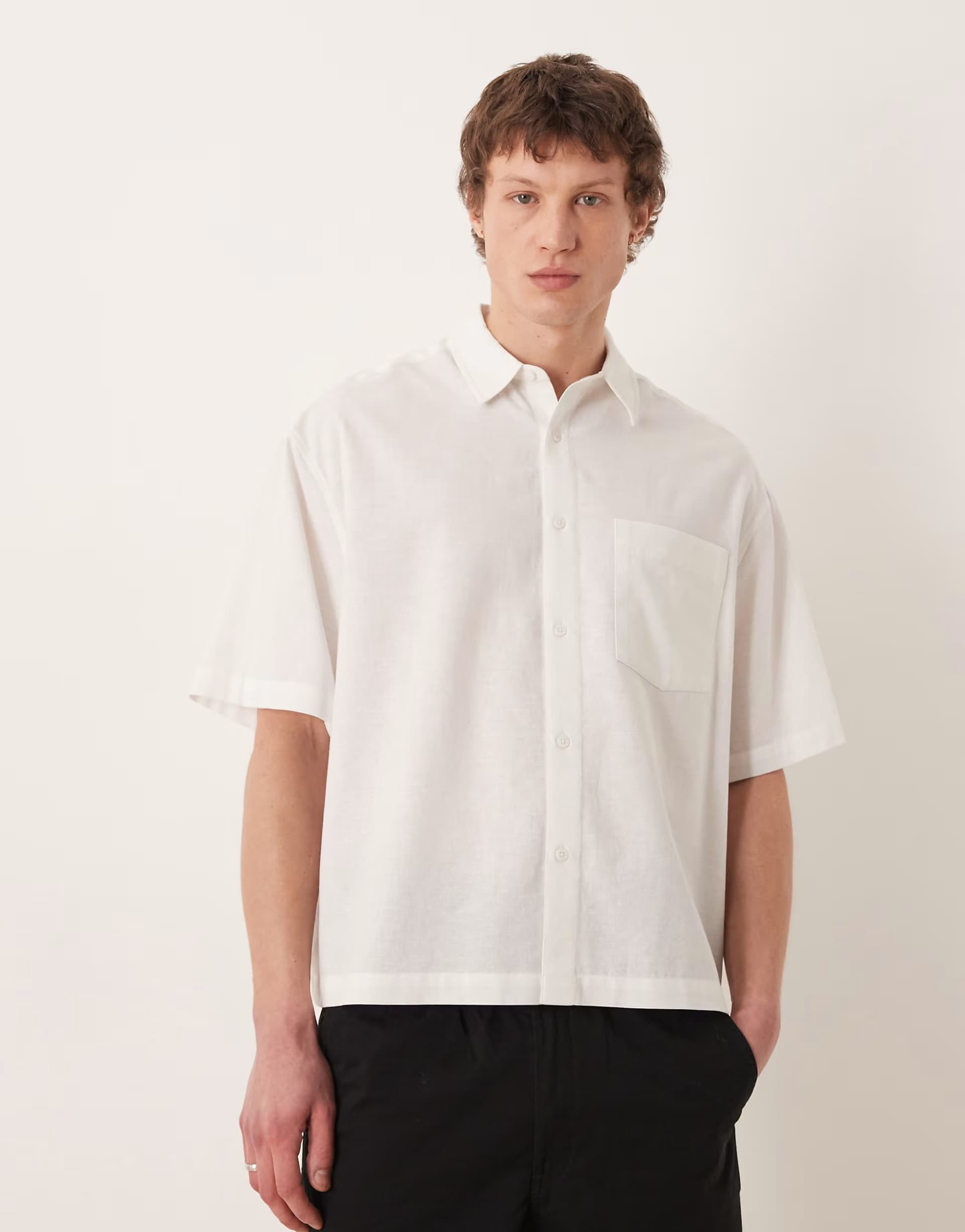 ASOS ASOS Oversized Linen Shirt in White