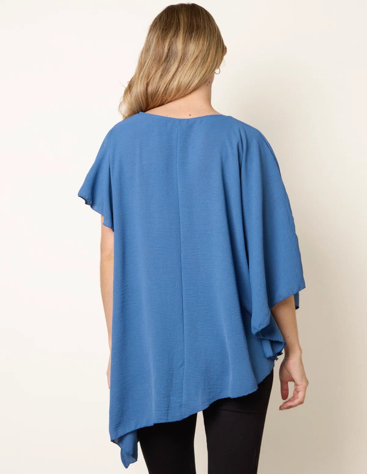 Blue Vanilla Short Sleeve Asymmetrical Top - 4