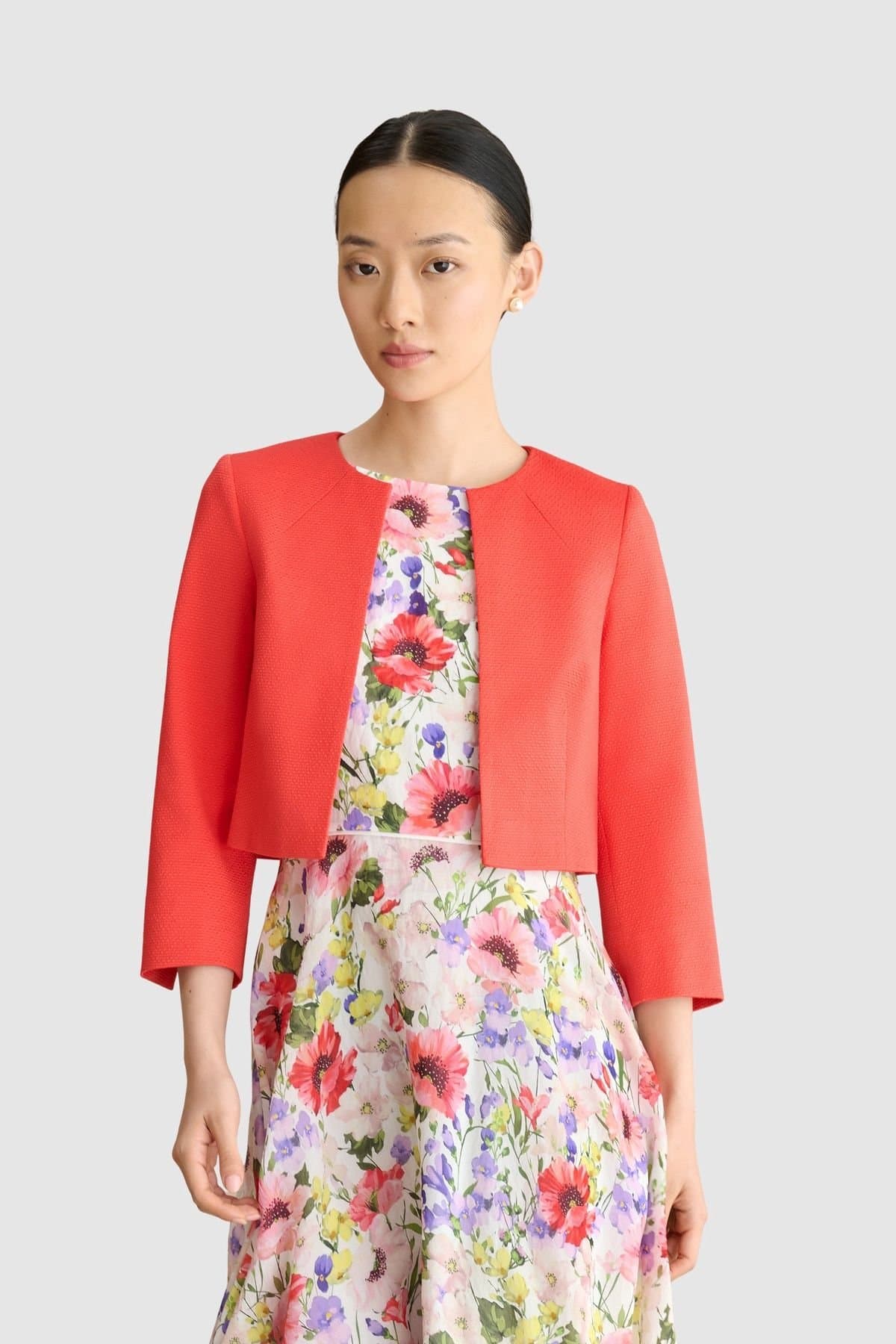 Hobbs London Hobbs London Women's Arizona Cropped Jacket in Scarlet