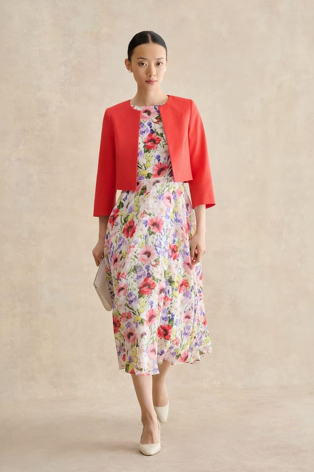 Hobbs London Hobbs London Women's Arizona Cropped Jacket in Scarlet - 3