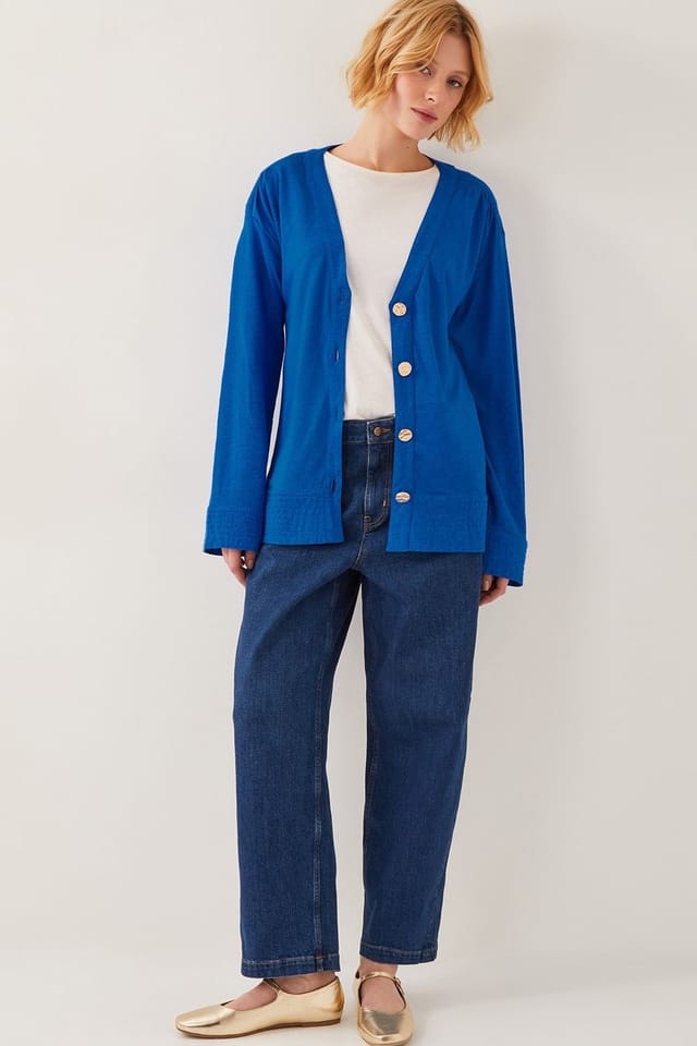 Monsoon Monsoon Women's Sky Linen-Blend Jacket Blue - 2