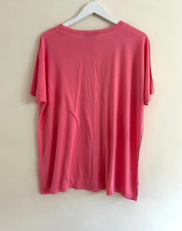 Dorothy Perkins 💗 Dorothy Perkins Pink Oversized Batwing Top Loose Fit Summer Tee UK 16